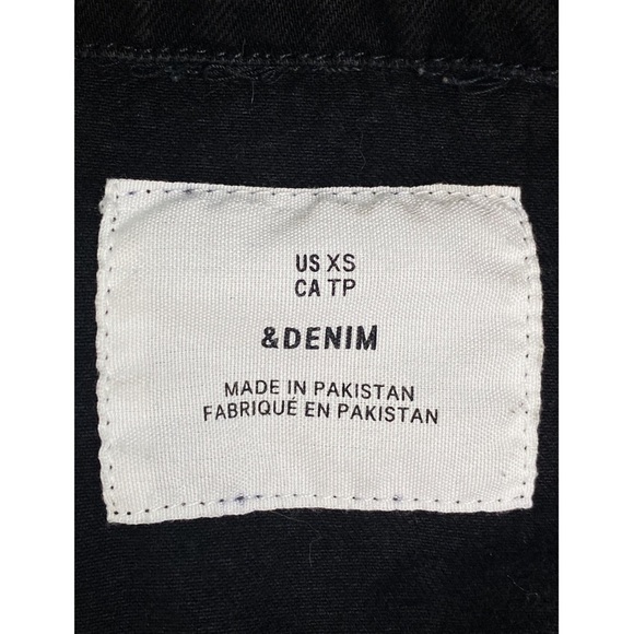 H&M Oversized Cropped Black Denim Jean Jacket - Size XS - Picture 6 of 6